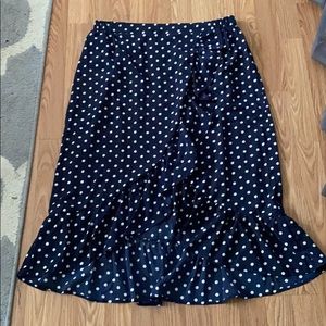Navy blue polka dot skirt